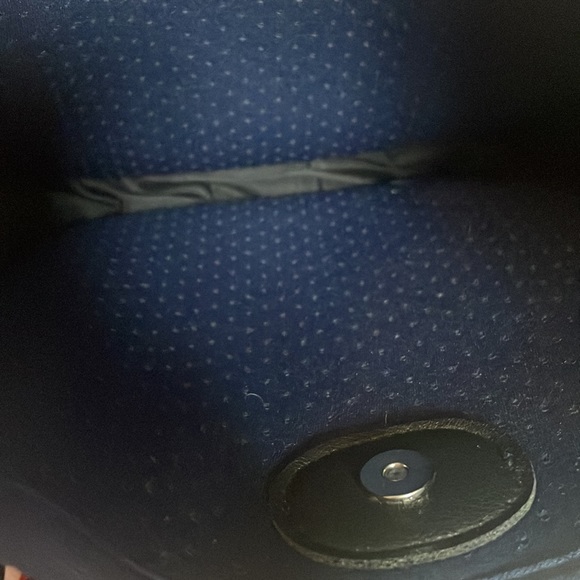 Ah-dorned Vegan Navy Blue Crossbody Messenger Bag with Red & Blue Guitar Strap - Picture 8 of 8